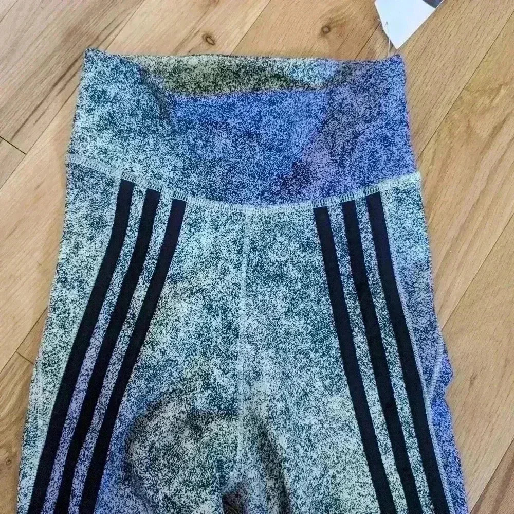 NWT ADIDAS Legging black, green and purple color size 2XS Activewear High Rise - Picture 4 of 12
